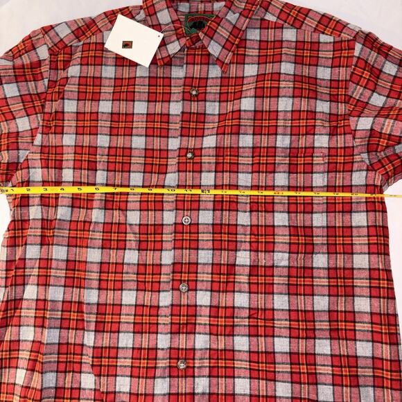 Boston Traders Flannel Shirt Red Plaid Button Down 100% Cotton Men’s Small NWT - Picture 8 of 9